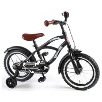Yipeeh Vélo enfant Black Cruiser - Garçons - 14 pouces - Noir - 95 % assemblé