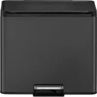 EKO - Essential 2 Recycler Poubelle à pédale 20+9 litres - Steel Polypropylene - Noir