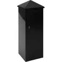 Vepa Bins Boîte aux lettres carrée autoportante noire Boîte aux lettres carrée robuste en métal