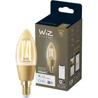 WiZ Connected WiZ Lampe Bougie Filament - Lumière Blanche Chaude à Lumière Blanche Froide - Or - E14