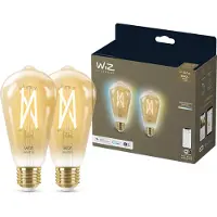 WiZ Connected WiZ Ampoule Edison à Filament Lot de 2 - Lumière Blanche Chaude à Lumière Blanche Froide - E27
