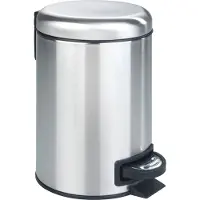 Wenko Seau à maquillage 3L inox mat 22829100, Poubelle, Noir, Argent