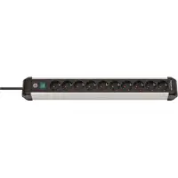 Brennenstuhl 1391030000 rallonge électrique 3 m 10 prise(s) CA Intérieur Noir, Argent
