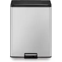 EKO - Essential Recycler Poubelle à pédale 20+20 litres - Stainless steel - Acier inoxydable mat