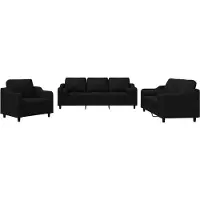 vidaXL Ensemble de canapés 3 pièces avec coussins Tissu noir