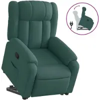 vidaXL Fauteuil relax avec releveur Vert foncé Tissu