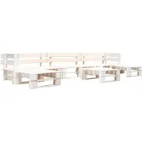 vidaXL Ensemble de salon en bois pour palettes, 6 pièces, blanc