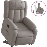 vidaXL Fauteuil relax avec releveur Taupe Tissu