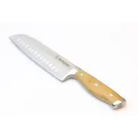 WESTINGHOUSE Couteau de chef japonais - Couteau à viande - Couteau de cuisine en acier inoxydable - 17.5 cm - manche en bambou