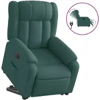 vidaXL Fauteuil relax avec releveur électrique Vert foncé Tissu
