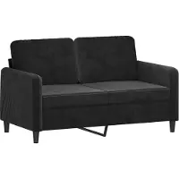 vidaXL Canapé à 2 places Noir 120 cm Velours