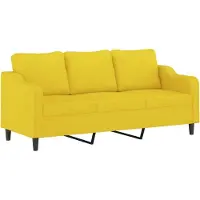 vidaXL Canapé à 3 places Jaune clair 180 cm Tissu