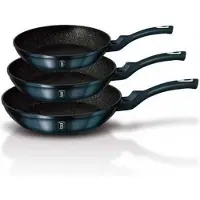 Berlinger Haus lot de 3 poeles en granit 20/24/28cm Metallic Aquamarine BH6177F