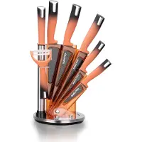 Swiss Pro+ Ensemble de couteaux de cuisine - avec étui - 8 pièces - Orange