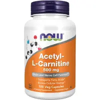 Now , Acétyl-L-Carnitine, 500 mg, 100 Gélules Végétales