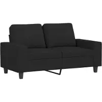 vidaXL Canapé à 2 places Noir 120 cm Tissu