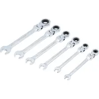 Bgs Jeu de clés mixtes à cliquet têtes flexibles pouces 1/4" - 9/16" 6 pièces (1/2", 1/4", 3/8", 5/16", 7/16", 9/16")