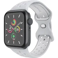 IMoshion Bracelet Sport⁺ en silicone Apple Watch | 44/45/46/49 mm - Taille M/L - Grey & White