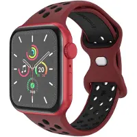 IMoshion Bracelet Sport⁺ en silicone pour Apple Watch | 44/45/46/49 mm - Taille M/L - Wine Red & Black