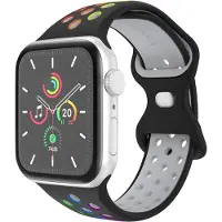 IMoshion Bracelet Sport⁺ en silicone Apple Watch | 38/40/41/42 mm - Taille S/M - Black Rainbow