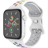 IMoshion Bracelet Sport⁺ en silicone pour Apple Watch | 38/40/41/42 mm - Taille M/L - White Rainbow