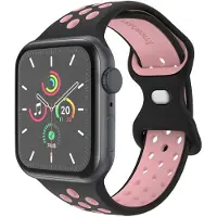 IMoshion Bracelet Sport⁺ en silicone Apple Watch | 38/40/41/42 mm - Taille M/L - Black & Pink