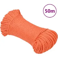 vidaXL Corde de travail orange 3 mm 50 m polypropylène