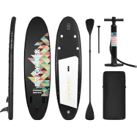 Gymrex Stand up paddle gonflable - 110 kg - Noir