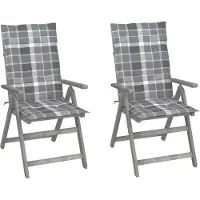 vidaXL Chaises de jardin réglables 6 pcs. avec coussins en bois massif d'acacia