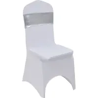 vidaXL Ruban élastique de chaise 25 pcs avec boucle à diamants Argenté