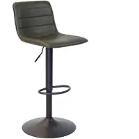 NABER Lex E, tabouret, piétement noir, revêtement vert olive