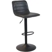 Livin24 Lex E, tabouret, piétement noir, revêtement anthracite