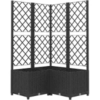 vidaXL Jardinière avec treillis Noir 80x80x136 cm PP