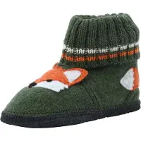 Beck Pantoufle 'Fuchs' kaki / orange / noir / blanc