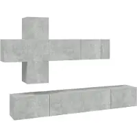 vidaXL Ensemble d'armoires TV 7 pièces gris béton Bois composite