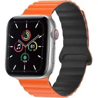 IMoshion Bracelet en silicone magnétique pour Apple Watch | 38/40/41/42 mm - Orange & Noir