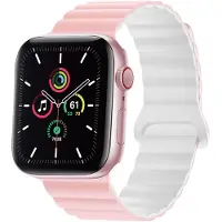 IMoshion Bracelet en silicone magnétique Apple Watch | 38/40/41/42 mm - Rose & Blanc