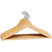 Merkloos Cintres - 8 pièces - Avec tige pour pantalons - Bois