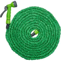 Kinzo Flexible Garden Hose 20M - Incl. attachement - Buse avec 7 modes de pulvérisation - Plastique - Vert/Gris