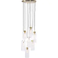 QAZQA Suspension Art Déco dorée avec verre 7 lumières - Laura