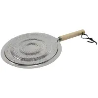 Northio Plaque de protection pour gazinière en acier inoxydable avec poignée en bois