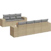 vidaXL Ensemble de jardin canapé 8 pièces avec coussins Beige Poly Rattan