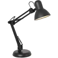 Steinhauer Lampe de table - noir - Study - plastique métal - lampe de bureau - E27 - 3456ZW -