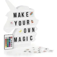Easymaxx , boîte lumineuse LED "Licorne", comprenant 173 lettres + alimentation, pour une décoration lumineuse. Idéal pour créer une ambiance lumineuse et décorative