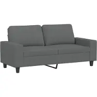 vidaXL Canapé à 2 places Gris foncé 140 cm Tissu
