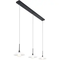 Steinhauer Suspension Tallerken 2654ZW Noir - Style moderne, hauteur réglable, matériaux : verre et métal, d'intérieur,