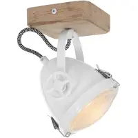 Mexlite - spot - Michelle - blanc - bois métal - spot en saillie - GU10 - 1703W