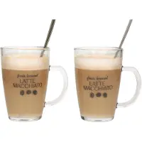 Excellent Housewares 2 tasses à latte macchiato 4 pièces, Tasse, Transparent