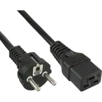 InLine 16658E Câble réseau 16A, prise de terre droite sur prise dispositifs froids IEC320/C19, 1,5m