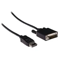 Nedis Câble Displayport - DisplayPort mâle - DVI-D 24+1 broches mâle - 1080p - nickelé - 2.00 m - rond - PVC - noir - Label